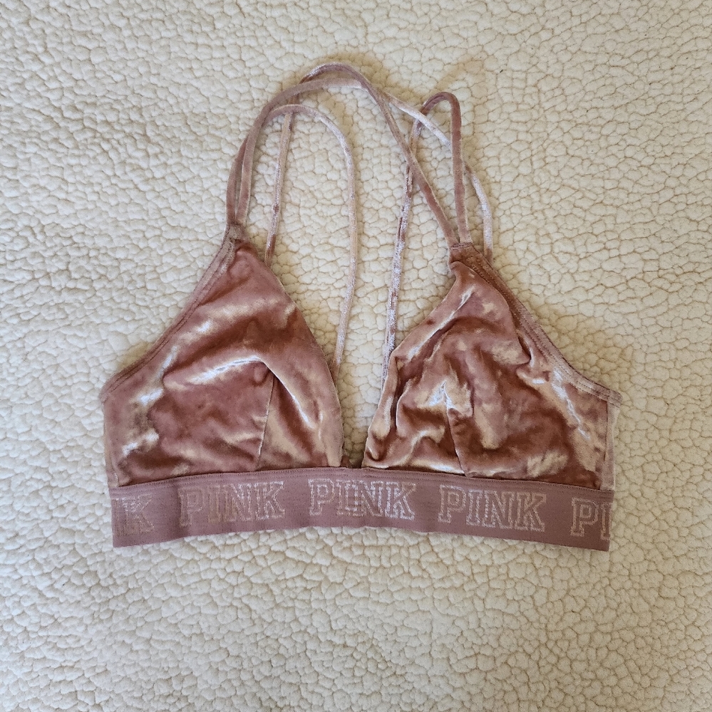 PINK Velvet Bralette (Medium)